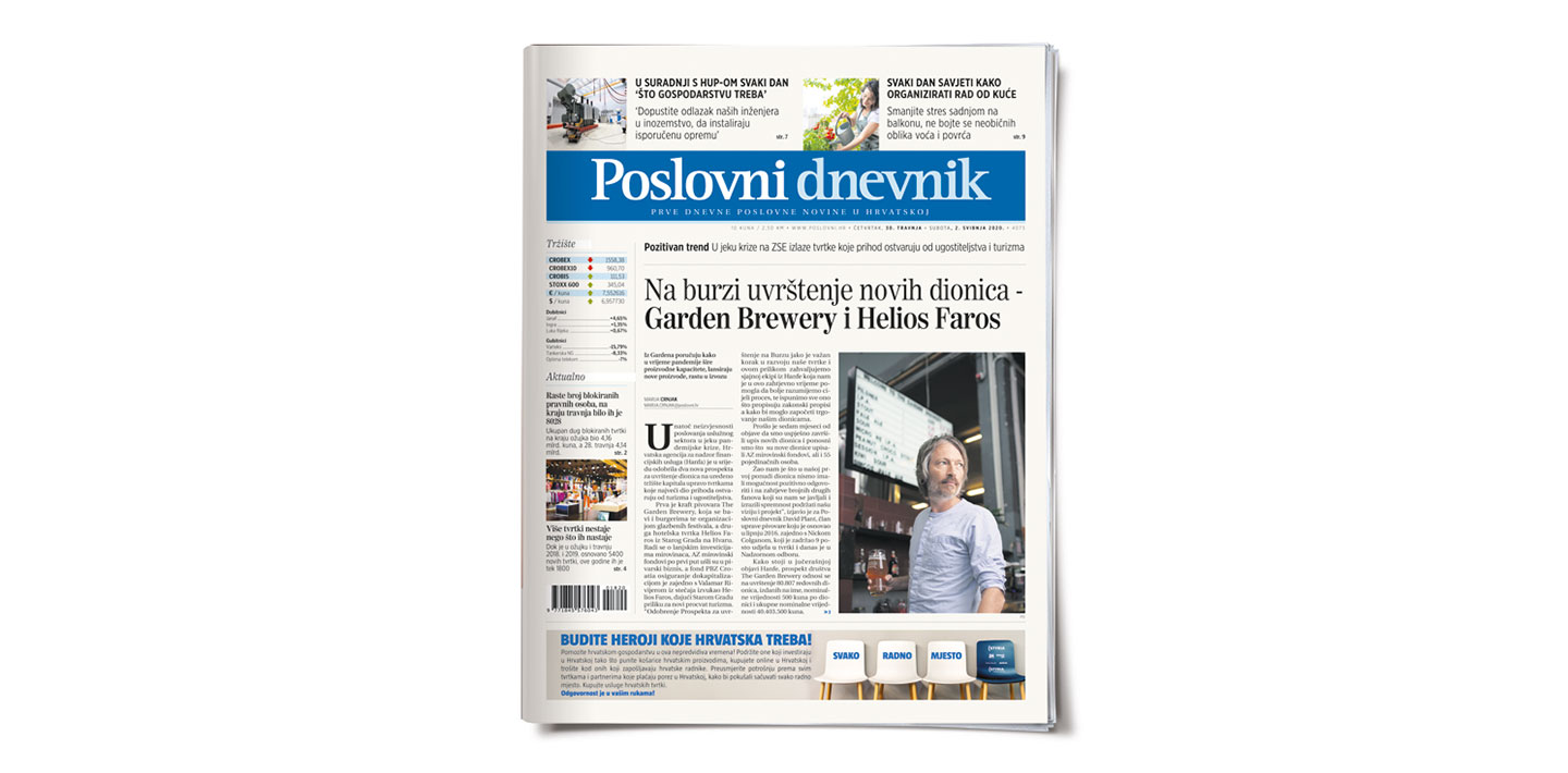 Pretplata na Poslovni dnevnik - tiskano izdanje - 6 mjeseci (5 dana)